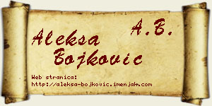 Aleksa Bojković vizit kartica